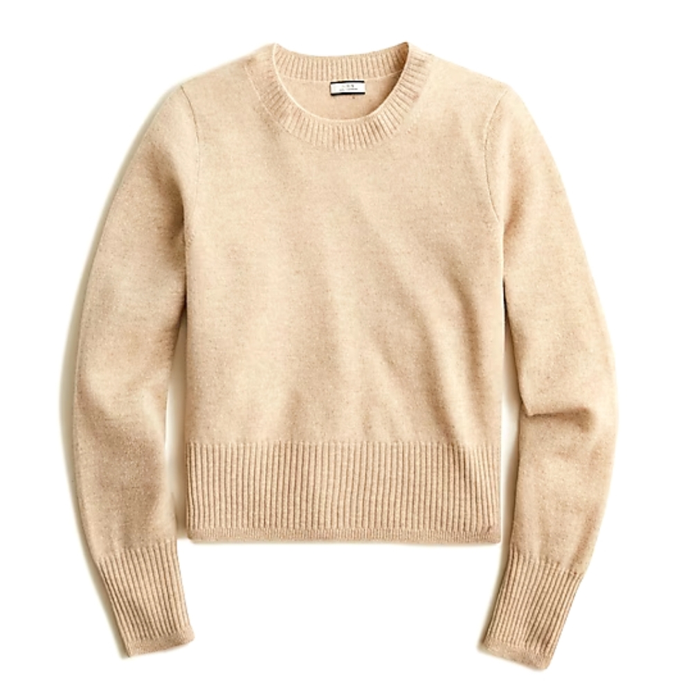 J Crew Cropped cashmere crewneck sweater M